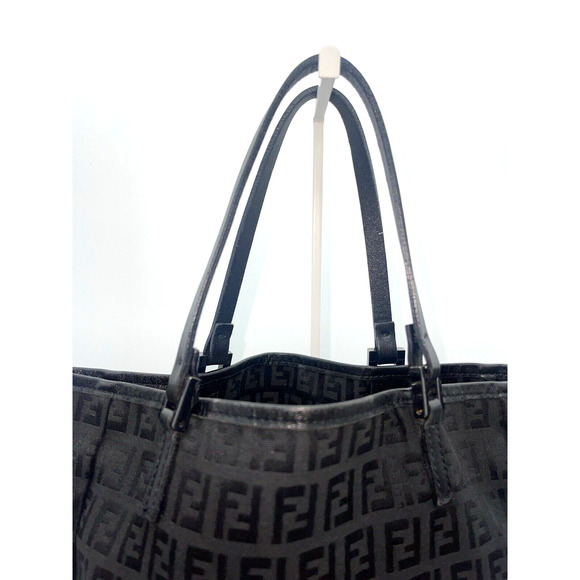 Fendi Hand Bag Black Nylon with Leather Straps - Picture 7 of 16